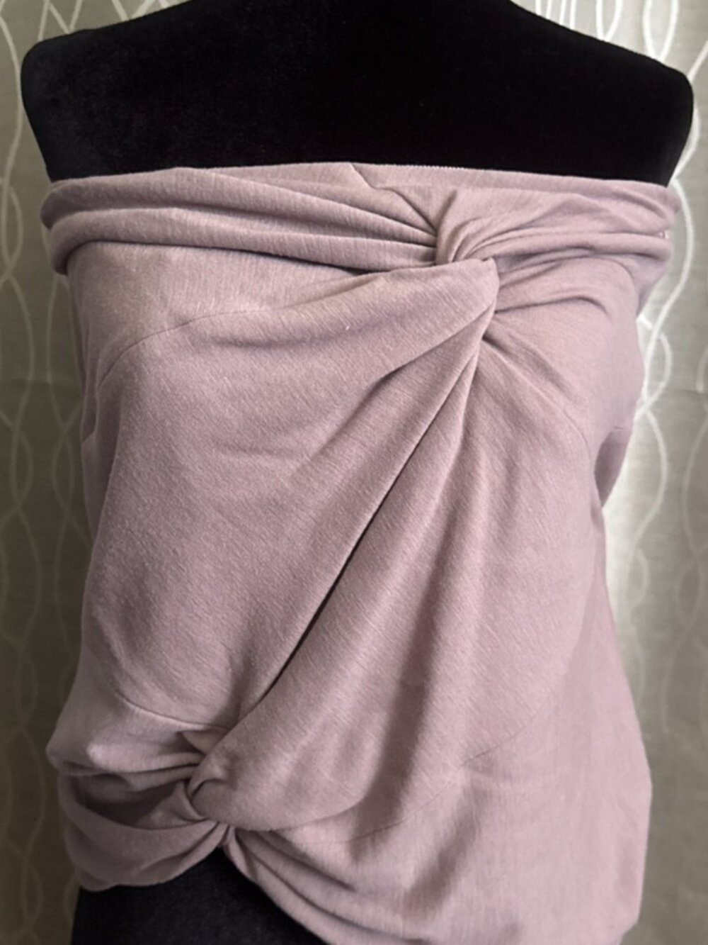 Tibi Silk Wool Strapless Top Medium Blush Pink Ruched Twist Front Lined